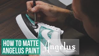 Custom Nike Air Force 1  How to Matte Angelus Paint [upl. by Aketal]