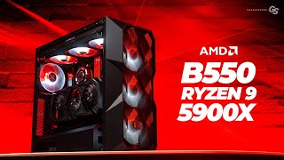 AMD Ryzen 9 5900X ASUS ROG STRIX B550 Build with Benchmarks [upl. by Kinny]