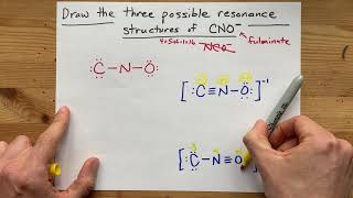 Draw the three resonance structures of CNO fulminate [upl. by Sitto352]