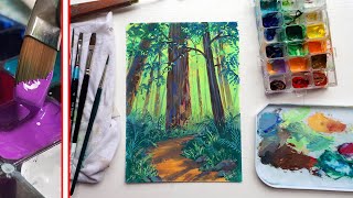 New to gouache Painting with THICK layers of gouache ✶ Palette box tips [upl. by Onra]