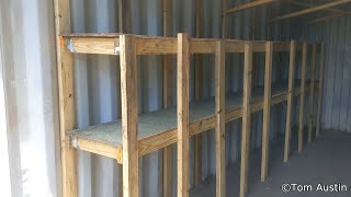 How To Build Simple Shelves in a Shipping Container [upl. by Neetsyrk]