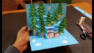 3D Christmas Pop Up Card  How to make a 3D Pop Up Christmas Greeting Card DIY Tutorial [upl. by Tnomad]