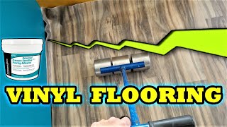 How to glue down and seam Vinyl sheet flooring [upl. by Laing]