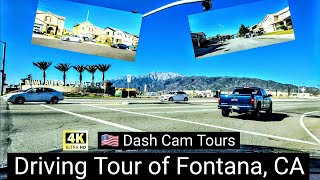 4K  Driving Tour of Fontana California USA North Part Wide View [upl. by Frasier911]