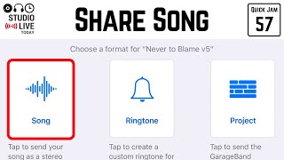 How to SHAREEXPORT your GarageBand iOS songs iPadiPhone [upl. by Namia]