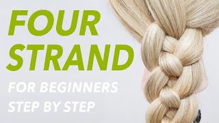 How To 4 Strand Braid Step by Step For Beginners  EverydayHairInspiration [upl. by Halilahk]