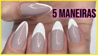 5 FRANCESINHAS PERFEITAS PARA UNHAS AMENDOADASREDONDAS FRENCH NAILS ‹ Unhas da Lalá › [upl. by Alyos]