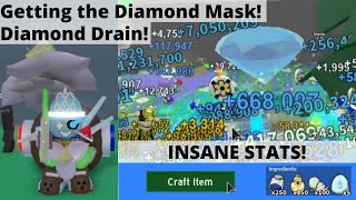 Getting the Diamond Mask OP Stats  Diamond Drain  Roblox Bee Swarm Simulator [upl. by Noswal]