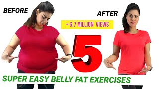 5 Easy Exercise To Lose Belly Fat At Home For Beginners  How To Get Flat Stomach In A Week Workout [upl. by Anuaik635]