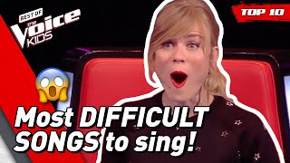 TOP 10  The HARDEST SONGS to sing in The Voice Kids 😵part 1 [upl. by Amanda241]