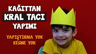 Kağıttan taç yapımı Yapıştırmadan kesmeden karton kullanmadan [upl. by Horwitz738]