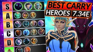 5 MOST BROKEN CARRIES of the NEW 734E Patch  BEST CARRY HEROES  Dota 2 Tier List Guide [upl. by Evy448]