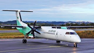 Widerøe Dash8 Q400  Landing amp Takeoff at Stord airport september 2020 [upl. by Geanine]