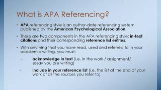 APA citation amp referencing for beginners [upl. by Ammadis832]