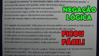 NEGAÇÃO LÓGICA  9 QUESTÕES CONCURSO [upl. by Berkman]