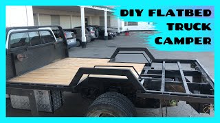 Flatbed Truck Camper Build  Part 2 The Bed [upl. by Hekking]