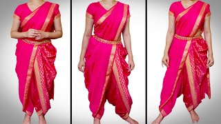 How To Drape Dhoti Style Saree  Dance Style Saree Draping Tutorial  Innovative Saree Techniques [upl. by Harte890]