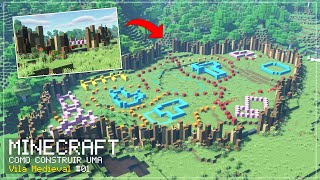 Minecraft  Como Fazer Uma Vila Medieval  MURALHA DA VILA [upl. by Leunad286]