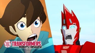 ‘Sideswipe Meets Russell’ Official Clip  Robots in Disguise Season 1  Transformers Official [upl. by Yelrah]