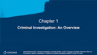 Chapter 01 Lecture on Criminal Investigation An Overview [upl. by Phemia]