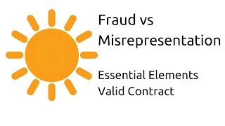 Fraud vs Misrepresentation  Other Essential Elements of a Valid Contract  CA CPT  CS amp CMA [upl. by Ahseek]