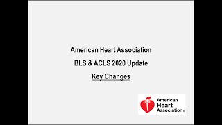 AHA BLS amp ACLS 2020 Update  Key changes [upl. by Wil140]