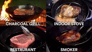 Master CAST IRON STEAK with anything  Guga Foods [upl. by Ainafets572]