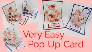 Pop Up Card  Flower  Video Tutorial [upl. by Abehsile]