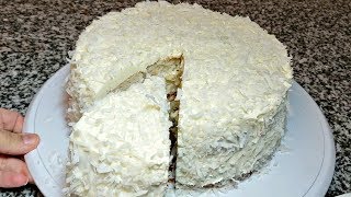 EASY COCONUT CAKE RECIPE  How To Make Coconut Cake [upl. by Htilil189]