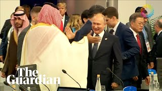 Putin and Saudi crown prince highfive at G20 summit [upl. by Barina]