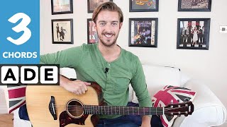 How to play Chasing Cars by Snow Patrol  EASY 3 chord guitar songs A D E [upl. by Weasner]