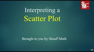 Interpreting a Scatter Plot  Sheaff Math [upl. by Clyde]