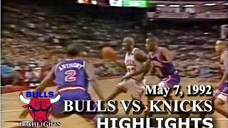 May 7 1992 Bulls vs Knicks game 2 highlights [upl. by Idissac]