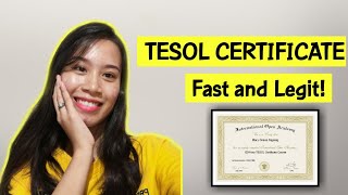 5 TESOL CERTIFICATE FAST AND AFFORDABLE Got mine in just 5 hours [upl. by Yarak]