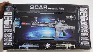 PUBG amp Freefire Fully Automatic ScarL Toy Gun Unboxing  Chatpat toy tv [upl. by Sidalg]