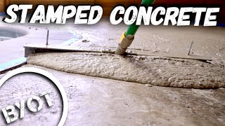 STAMPED CONCRETE  DIY CONCRETE OVERLAY [upl. by Naic284]