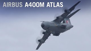 Airbus A400M Atlas Flying Display at Farnborough Airshow  AINtv Express [upl. by Ongineb]