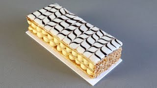 MIlhojas Napoleón con Mousseline de Vainilla  Mille Feuille Napoleon with Vanilla Mousseline [upl. by Mencher419]