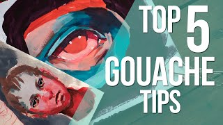 My Top 5 Gouache Tips  Goauche for Beginners ♥ [upl. by Nataline]