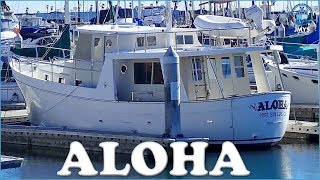 Willard 40 Pilot House  ALOHA  Trawler Tour [upl. by Myrtia]