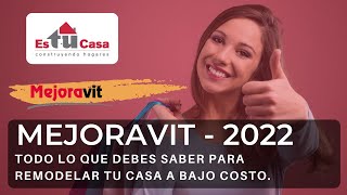 MEJORAVIT 2022  Todo lo que Debes Saber para Remodelar tu Hogar a un bajo Costo [upl. by Trant131]