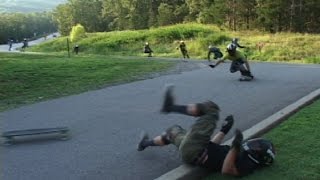 10 PAINFUL Longboarding CRASHES [upl. by Nauqram]