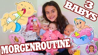 MORGENROUTINE Reborn BABY  PUPPENMAMA mit 3 BABYS [upl. by Noiztneb]