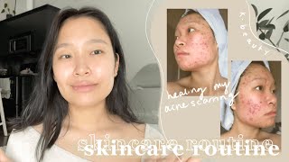 my holy grail skincare routine  how I healed my severe acne scarring texture amp hyperpigmentation [upl. by Ecam]