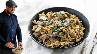 Easy Beef Stroganoff Recipe [upl. by Hidie]