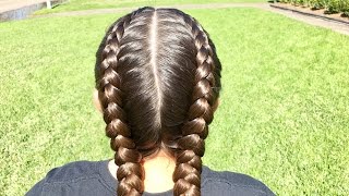 2 Dutch Braids from start to finish [upl. by Aivitnahs]