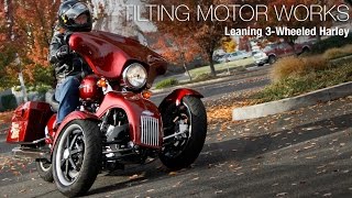 Tilting Motor Works Leaning 3Wheeled Harley  MotoUSA [upl. by Eppes]