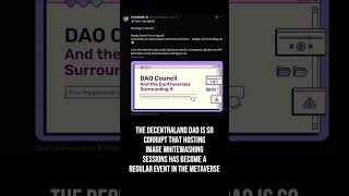 Decentraland DAO A Corrupt Ecosystem [upl. by Goldfinch]