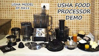 Usha Food Processor Tutorial  Usha FP3811 Food Processsor Demo How to Use Food Processor usha3811 [upl. by Shig]