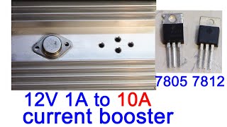 12V 5A regulated power supply with 2N3055 current booster with 7812 7805 7824 voltage regulator [upl. by Yeoj]